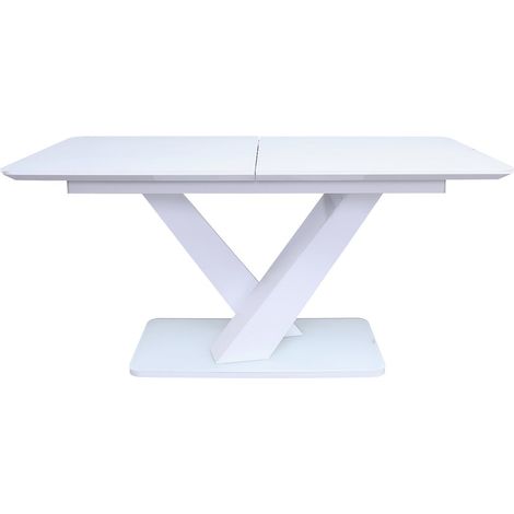 Table de salle à manger extensible en MDF et verre de sécurité 160/200 x 90 cm - PANGIVO (1/5)