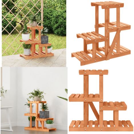 Blumenständer 58x25x51 cm Massivholz Tanne - Holzpflanzenständer - Tannenzapfenständer - Blumenträger - Vintage Regalböden - Indoor Pflanze Stand - Home & Living (1/5)