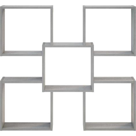 vidaXL Estante de pared Sonoma gris 99,5 x 17 x 91 cm (1/2)