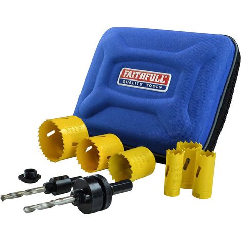 Faithfull Universal Varipitch Holesaw Electrician's Kit, 9 Piece 16-51mm FAIHSKE (1/5)
