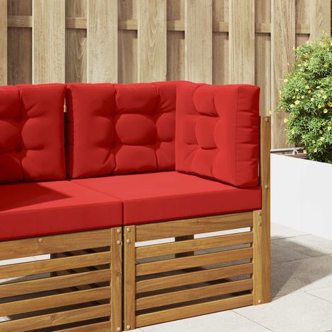 Coussin de canapé d'extérieur 3 pcs Rouge Polyester vidaXL