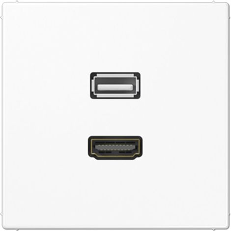Jung HDMI / USB 2.0, termoplástico, serie LS, blanco alpino MA LS 1163 WW