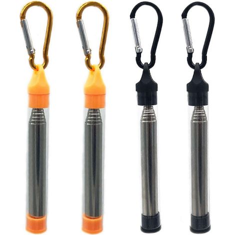 Trousse à outils de poche quatre pièces pour le camping en plein air : allume-feu rétractable portable en acier inoxydable (1/5)