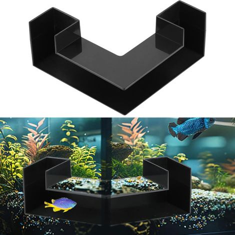 Tunnel cachette pour aquarium, abri grotte en acrylique pour poissons, crevettes, reptiles et tortues, décor d'aquarium noir