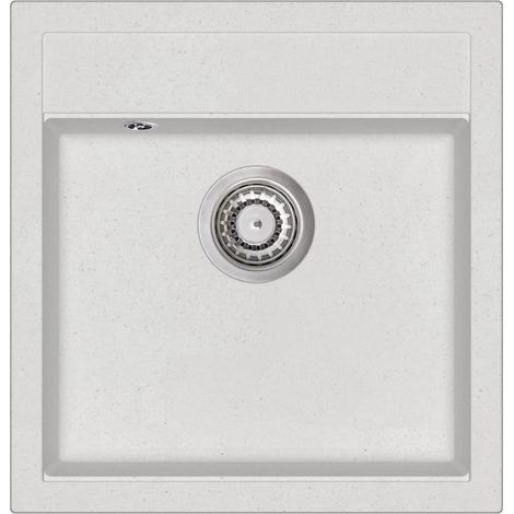 Évier de cuisine granit seul lavabo blanc (1/4)