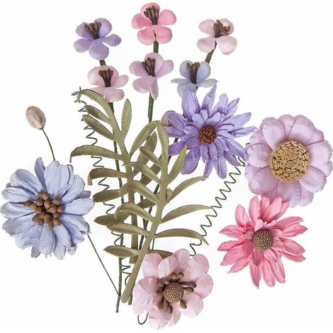 Fleurs en papier prêtes à l'emploi 12 pièces