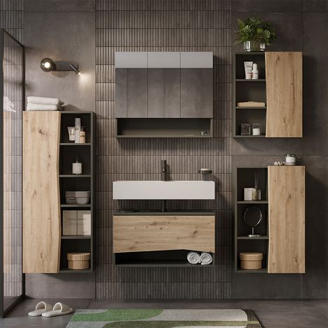 Juego de muebles de baño Willow, Artesano, 5 partes, Vicco (1/5)