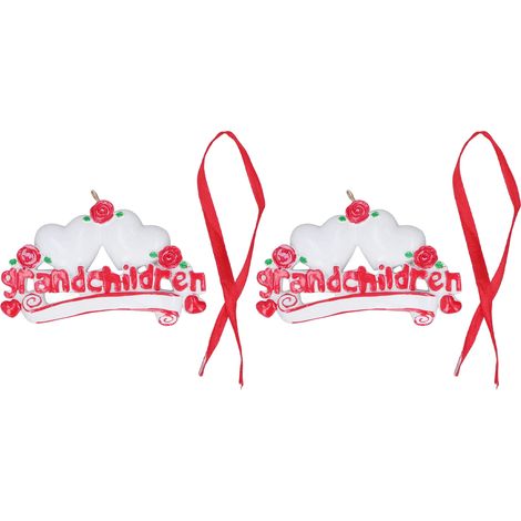 Lot de 2 décorations de Noël en résine sculptée et peinte à la main, pendentif sapin 22 cm W251, ornement suspendu pour maison.