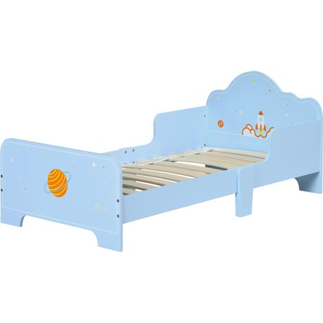 Cama Infantil Madera con Laterales Protección 80kg 143x74x59cm Bleu