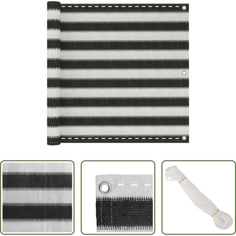 vidaXL Écran de protection solaire - Écran de balcon en PEHD 90x400 cm Anthracite et blanc (1/5)
