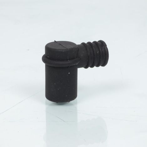 Antiparasite court silicone noir 90° pour bougie sans olive