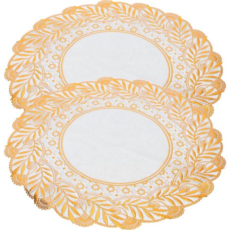 2 Pièces Sous-verres 30x30 cm Dorés pour Mariage, Réception et Événements Festifs (1/5)