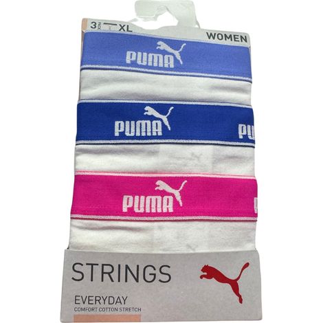 Puma STRING 3er-Pack Damen-Tanga, weiß, 93533708 r S