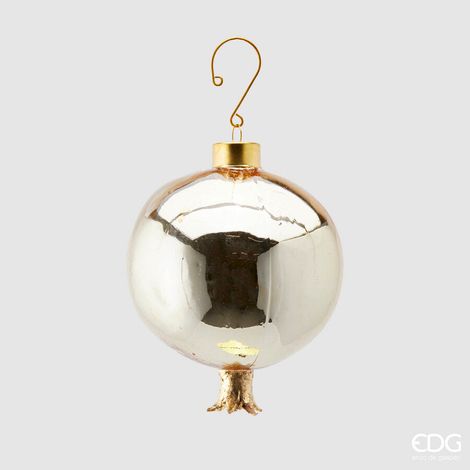 EDG Enzo De Gasperi Decorazione Natale Melograno Vetro D 10 Cm Gold 1 Pz