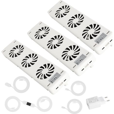 Randaco Amplificador de radiador, juego triple Tres orificios de ventilación - Temperatura regulable Adecuado para una longitud de 150 cm Ventilador de radiador (1/5)