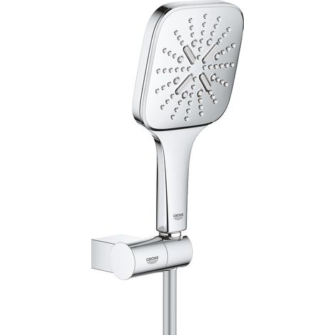 Grohe Rainshower SmartActive Cube - Conjunto de alcachofa de ducha 130 9,5 l/min, 3 chorros, soporte y mangueras, cromo 26588000 (1/5)