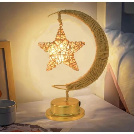 Dekorative LED-Nachttischlampe „Moonlight“, charmante mondförmige Lampe, batterie- oder USB-betrieben, ideal für Ramadan oder als Kinderlampe für den Tag. (1/5)