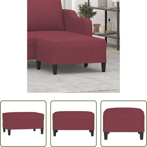 Stoffhocker - Fußhocker Weinrot 70x55x41 cm Stoff (1/5)