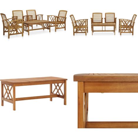 Salon de jardin 5 pcs Bois d'acacia massif - Salon De Jardin - Mobilier De Jardin - Ensemble De Salon - Chaises De Jardin - Acacia Massif - Home & Living