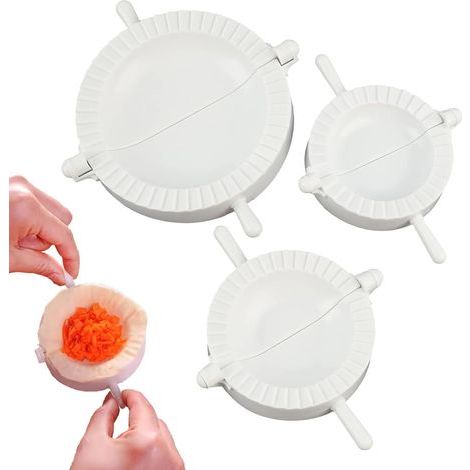3 PCS Molds for Ravioli Dumpling, Food PP Ravioli Molds, Dumpling Mold, Dough Impression Press Pastry Tools Mold Kitchen Tool, Dumpling Making Device, White