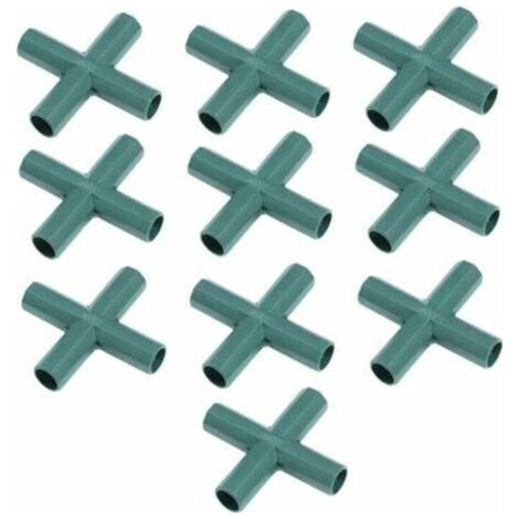 Connecteurs de Cadre en Plastique Connecteurs Connecteurs Connecteurs de Tube d'angle Droit Connecteurs de Construction pour Serre 16mm 4 Voies Croix 10pcs (1/4)