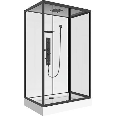 Cabine de douche hydromassante rectangulaire - Installation réversible - L110 x l80 x H215 cm - SULIPA (1/5)