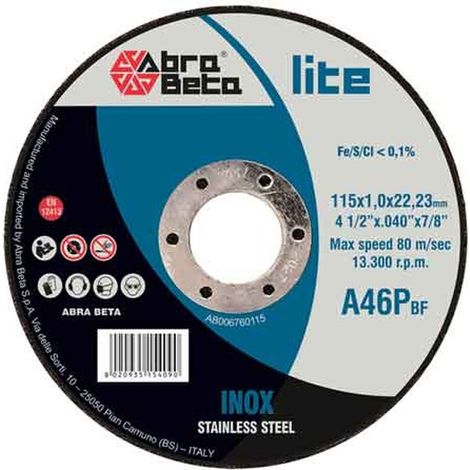 DISCO DA TAGLIO PER INOX ABRA BETA Ø 230x2,0 mm Q.TA 25