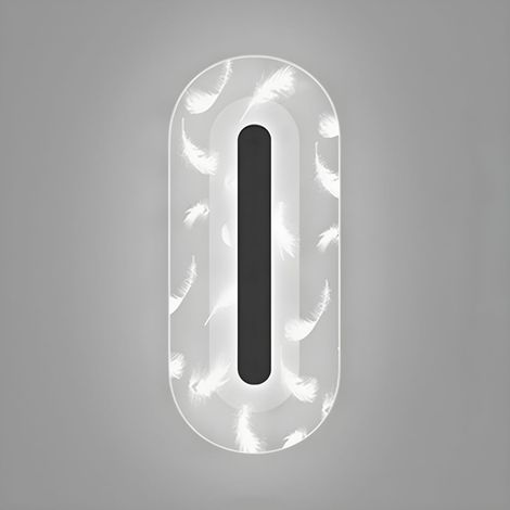 Applique Murale Intérieure LED, 20W Lampe Murale en Acrylique Blanc Froid 6000K, Modern Design Decor Luminaire Mural pour Salon, Chambre, Couloir, Salle de Bain (noir)