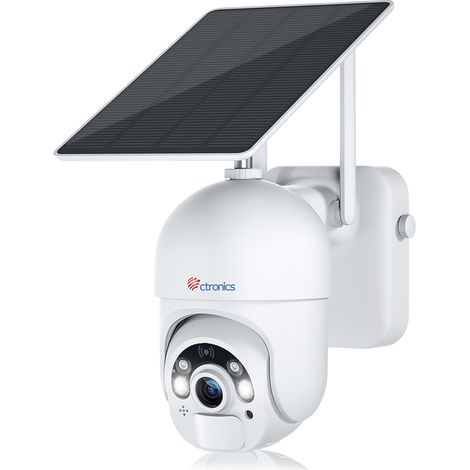 Caméra de surveillance WiFi extérieure 3MP – Panneau solaire – Vision nocturne 25m – Détection humaine PIR – Installation sans fil