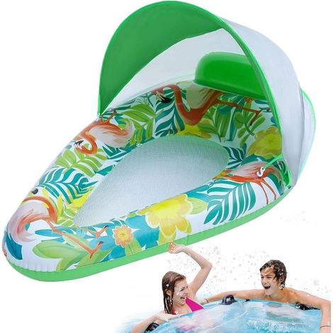 Bouées gonflables pour piscine Bouée gonflable avec auvent Bouées pour adultes robustes, idéales pour l'été : plage, lac, rivière, jardin, camping, natation, bronzage, jeux et amusement (1/5)