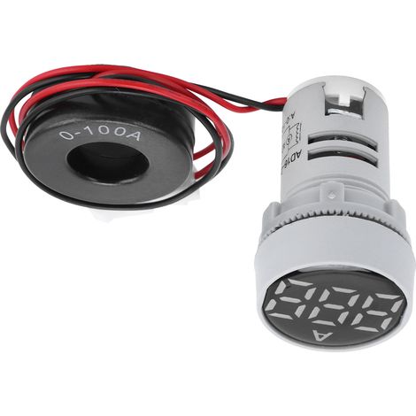 Ampèremètre numérique à cristal, indicateur de signal rond, 220 V CA, AD16-22DSA, blanc (1/5)