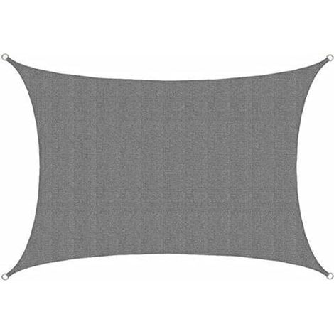 Vela ombreggiante UV - 3x4m rettangolare protezione solare giardino balcone tela grigia (1/4)