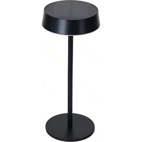 Lampe LED Solaire d'Ambiance Couleur Noire 2,4W Indice IP44 Étanche Sans Fil Jardin Intérieur (1/4)