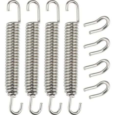 4x Ressort Échappement Argent Pour Moto Acier Inoxydable 304  Argent, Pour Scooter ATV, Ressort 58mm, Diamètre 9mm, Crochet 7mm, U Crochet 22x12mm, Haute Température, Anticorrosion (1/5)