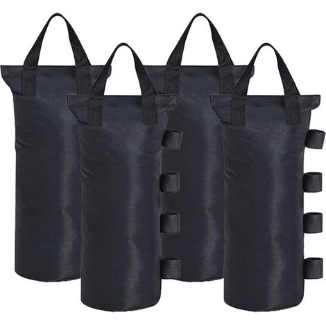 Poids de fixation pour tonnelle et parasol – Lot de 4 sacs lestés en PVC résistant, remplissables de sable ou de gravier, 10 kg pièce (1/5)