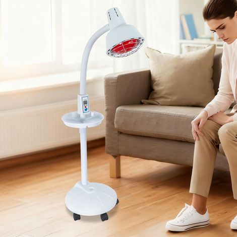 Lampe infrarouge 275 W chauffante réglable minuterie roues Lumière pour soulager la douleur compartiment de rangement dix niveaux de température (1/5)