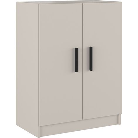 Pegane – Meuble bas de cuisine 2 portes beige – Dimensions 60x34x80 cm – Panneau de particules mélaminé – Pour espaces réduits