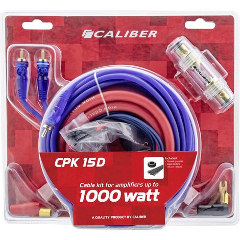 KIt de Câbles Audio pour Amplificateur de Voiture – Câble pour Subwoofer 1000 Watt – Jeu de 4 Câbles – 5 Mètres (CPK15D) (1/5)