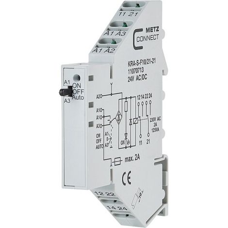 module de connexion metz connect kra-s-f10/21-21 24v 2 contacts