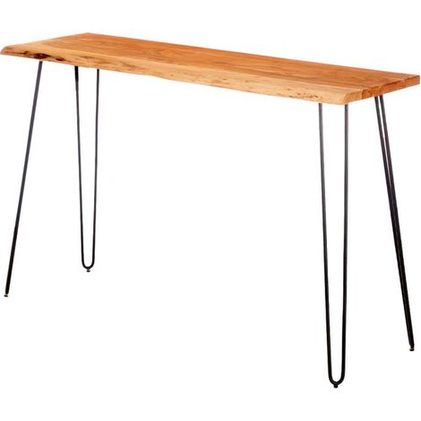 Console en bois live edge et métal noir 120x35x77cm (1/4)
