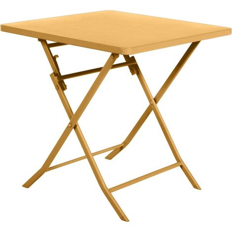 Table carrée Pliante Greensboro 2p Ocre, Acier allié, Large (1/3)