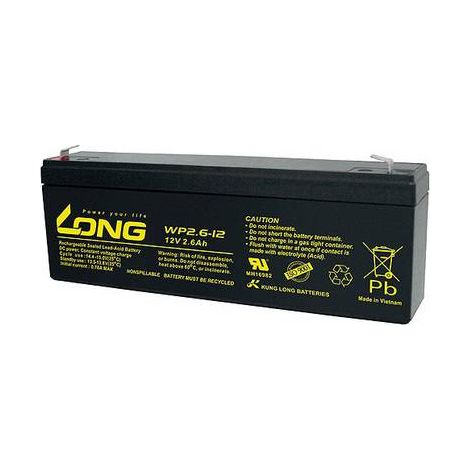 Long WP2.6-12 WP2.6-12 Batterie au plomb 12 V 2.6 Ah plomb (AGM) (l x H x P) 178 x 66 x 35 mm cosses plates 4,8 mm auto-décharge réduite, sans entre Y807952 (1/2)