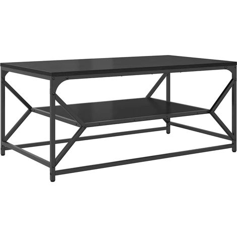 Maison Exclusive - Couchtisch Schwarz Eichen-Optik 90 x 50 x 40 c (1/5)