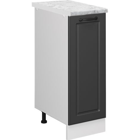 Armadio cucina dispensa alto R-Line, Antracite casa di campagna, 30 cm PL Marmo, Vicco