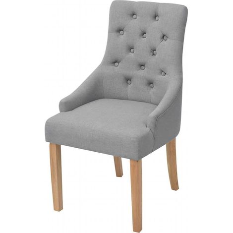 Maison Exclusive - Sillas de comedor 4 unidades tela gris claro (1/5)