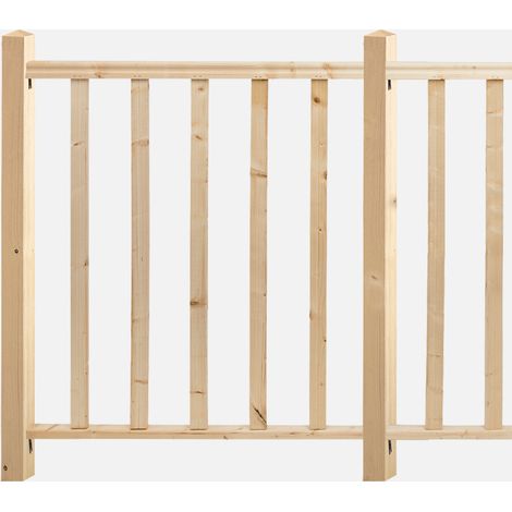 Burger – Kit de remplissage garde-corps 2m en bois sapin – Installation facile – Éléments recoupables – Pour entraxe poteau 1000mm max