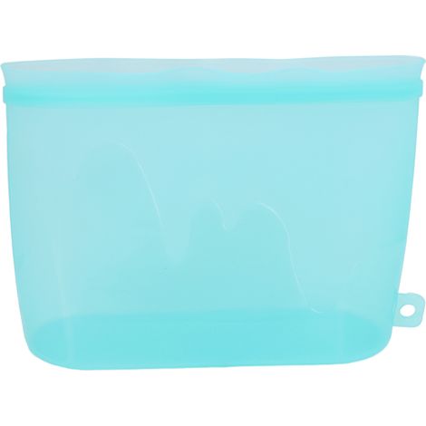 Sachet de Congélation Réutilisable 1500ml en Silicone Alimentaire, Étanche à Double Fermeture Éclair (1/5)