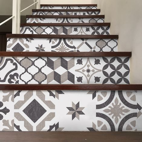 Stickers adhésifs escalier carrelages contremarche - HILONO - 2 bandes de 12.5x87.5cm (1/5)