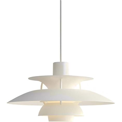 PH5 lampe suspendue lustre lampe minimaliste créative moderne, design danois, salon et salle à manger, diamètre 30 cm (blanc)