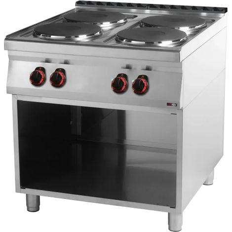 Fourneau électrique 4x feu avec soubassement 400 V REDFOX - SP 90/80 E - REDFOX